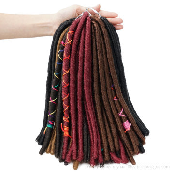private label pre looped Faux Locs Crochet Braids Hair Synthetic Braiding Soft Crochet Dreadlocks Hair Extension With Color Line